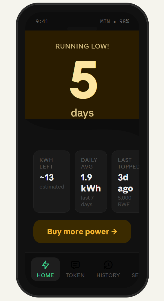 Kashpawa Low Power Alert - 5 Days Remaining